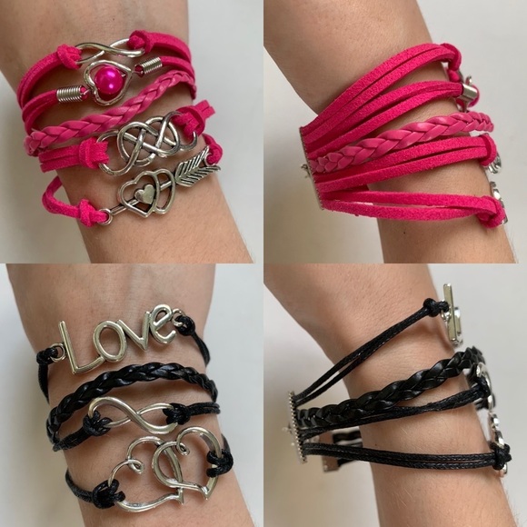 NEW Pick 1 Layered Leather Charm Bracelet - Picture 2 of 10